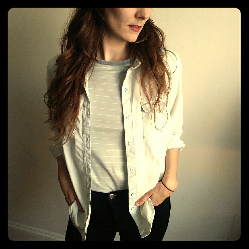 Chambray Jean Button Down Shirt